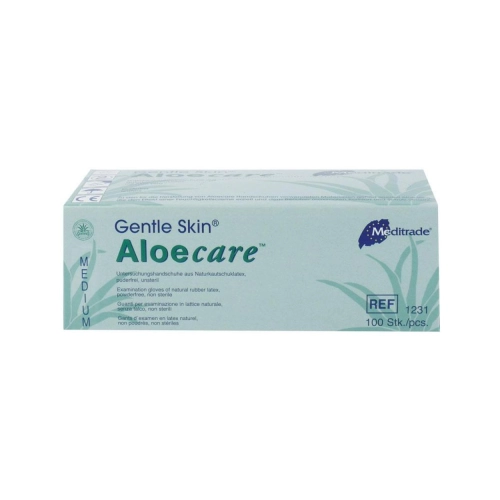 Meditrade Handschuhe AloeCare Latex puderfrei medium 100 Stück