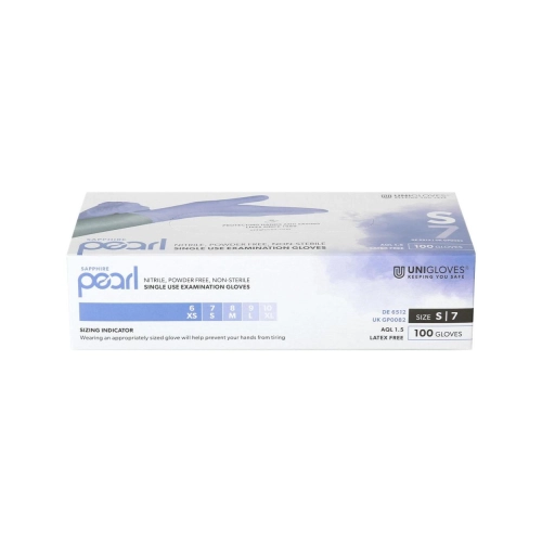 Unigloves Handschuhe Nitril puderfrei sapphire Pearl klein 100 Stück