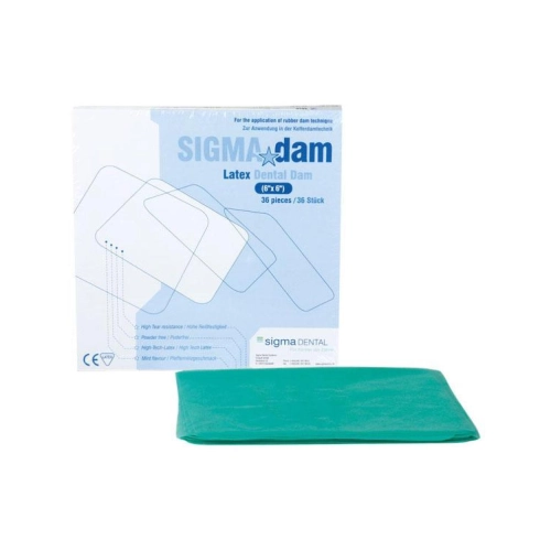Sigma Dental Sigmadam mittel 6 x6 (puderfrei) 36 Blatt