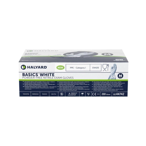 Halyard Handschuhe Basics Nitril puderfrei weiss mittel 200 Stück