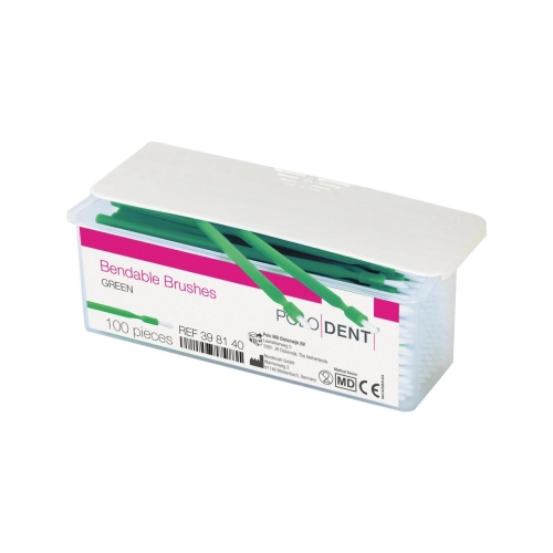PoloDent Bendable Brushes grün 100 Stück
