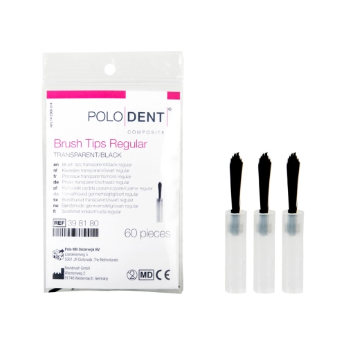 PoloDent Pinsel Transparent/Schwarz Regular 60 Stück