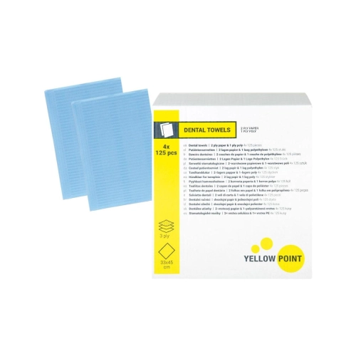 Yellow Point Dental Towels 3-lagig 33x45 cm hellblau 4x 125 St
