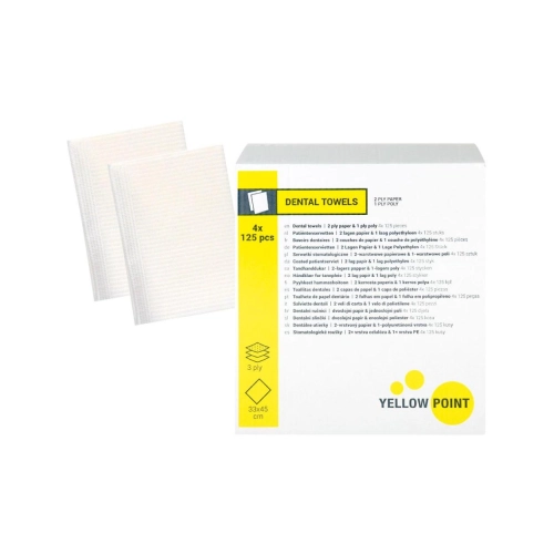 Yellow Point Dental Towels 3-lagig 33x45 cm weiß 4x 125 St