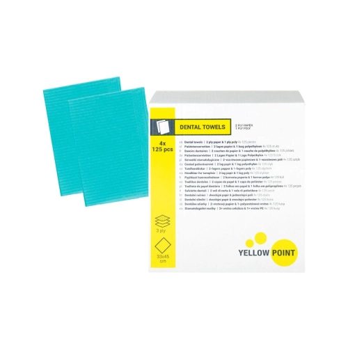 Yellow Point Dental Towels 3-lagig 33x45 cm grün 4x 125 St