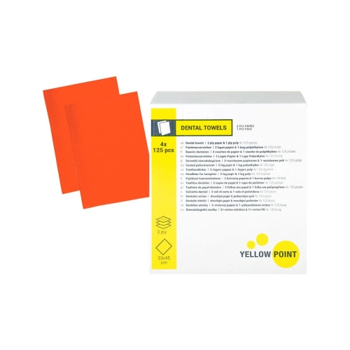 Yellow Point Dental Towels 3-lagig 33x45 cm orange 4x 125 St