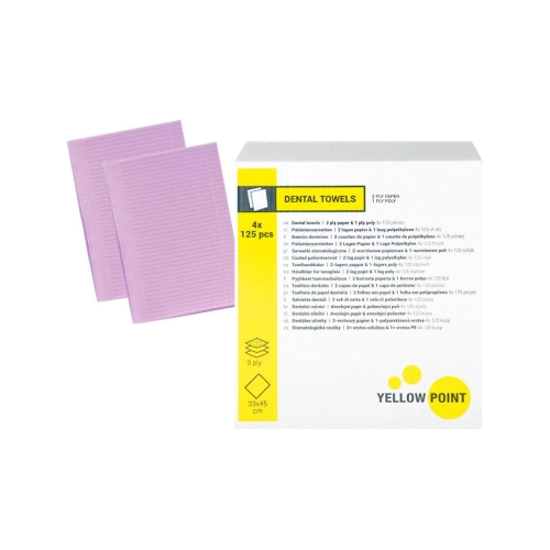 Yellow Point Dental Towels 3-lagig 33x45 cm lavendel 4x 125 St