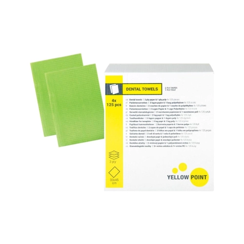 Yellow Point Dental Towels 3-lagig 33x45 cm limette 4x 125 St