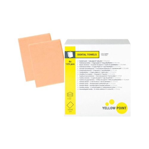Yellow Point Dental Towels 3-lagig 33x45 cm pfirsich 4x 125 St