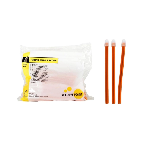 Yellow Point Speichelsauger flexibel orange 100 Stück