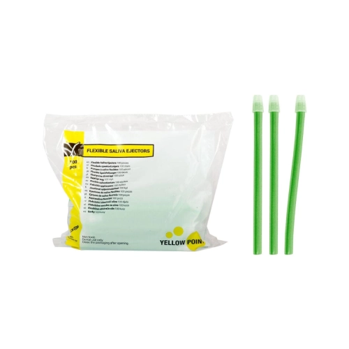 Yellow Point Speichelsauger flexibel limette 100 Stück
