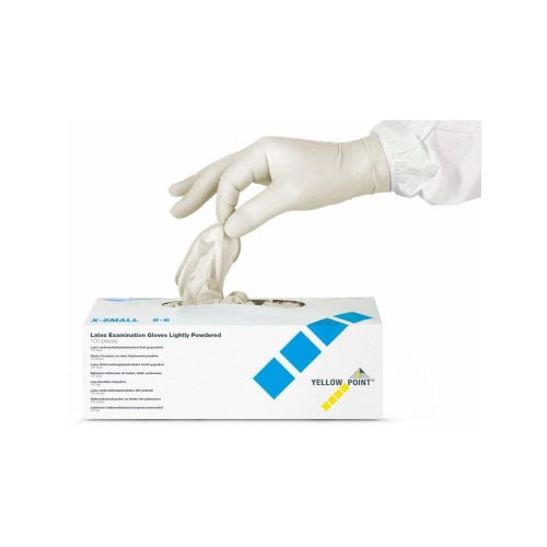 Yellow Point Handschuhe Latex leicht gepudert x-klein 100 Stück