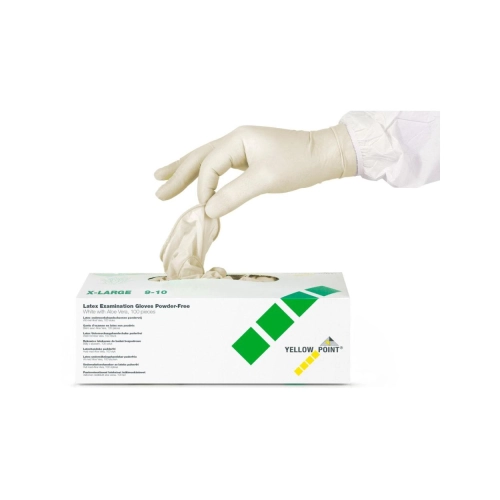 Yellow Point Handschuhe Latex puderfrei Aloe Vera weiß x-groß 100 Stück