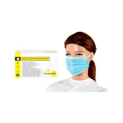 Yellow Point Mundschutz Typ IIR Anti-Fog mit Gummiband blau 50 Stück