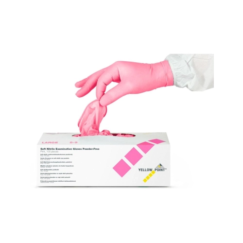 Yellow Point Handschuhe Soft Nitril puderfrei rosa groß 100 Stück