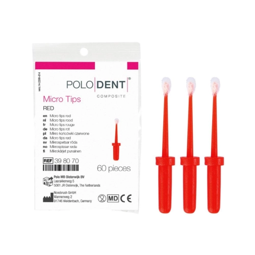 PoloDent Micro Tips rot 60 Stück
